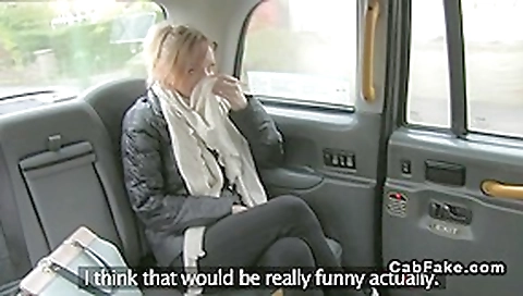 Tattoooed Brit giving rimjob and fucking in fake taxi