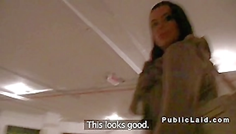 Beautiful ass and big tits babe banged in public