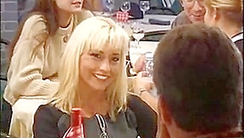 Bitch blonde fucking a strange in a restaurant