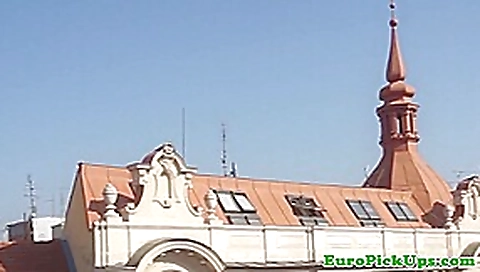 Busty euro amateur gets tits sprayed with cum