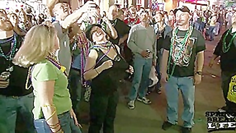 Mardi Gras Chicks on Bourbon Street - SpringbreakLife
