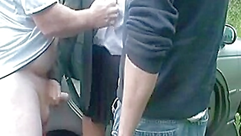 Dogging - wife fucking by strangers in auto parking