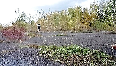 pissing outdoors mature brunette