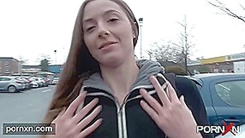British skinny Leyla flashing in London