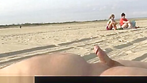 Beach dickflash #7 with cumshot