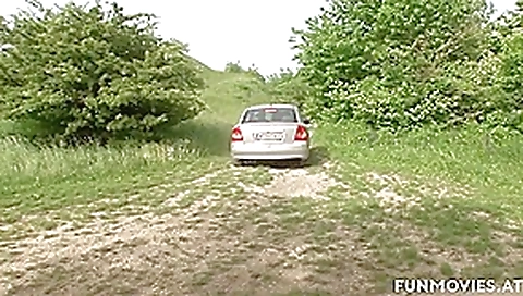 Busty German Step moms fuck in public park