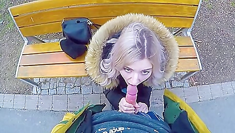Eva Elfie In Cute teen 18+ Swallows Cum For Cash - Public Blowjob In The Park By