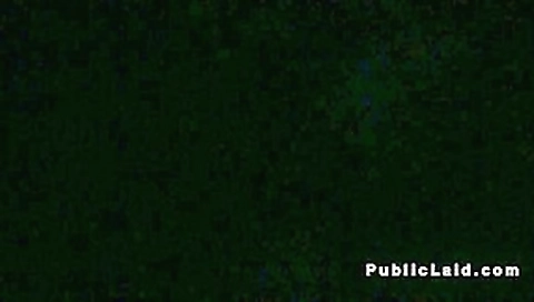 Blonde deep throats huge cock in the park at night