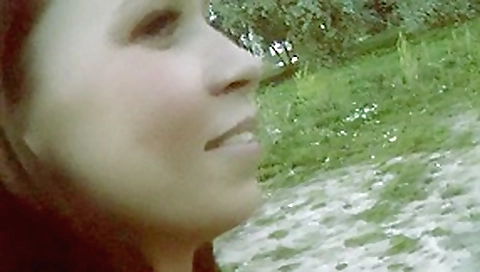 Girl sucking rod outdoors