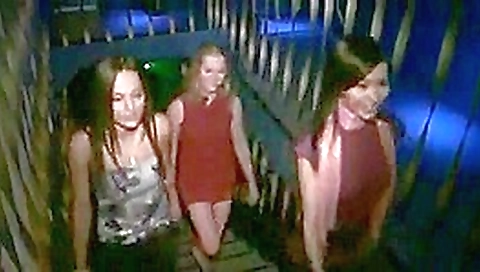 lots of sexy girls flashing nude in public disco