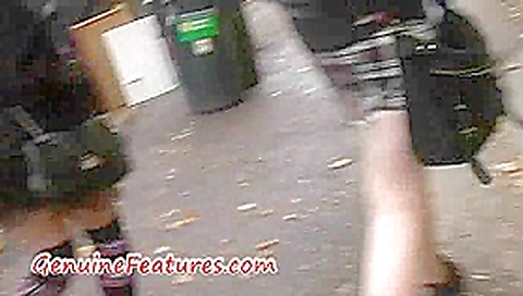 Amateur girls show their tits on public