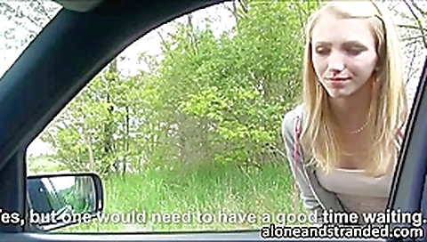 Cute teenie Beatrix Glower needed a lift back to town and fucked