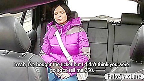Big boobs amateur babe pussy fucked for a free fare