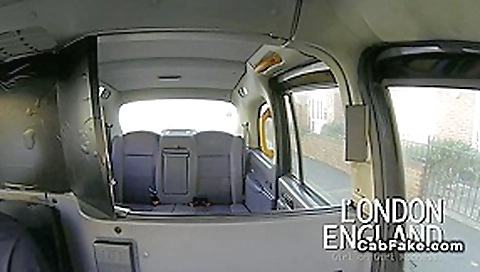 British lesbian amateurs licking in fake taxi